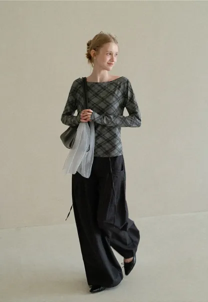 Plaid Pattern Long Sleeve Tshirt