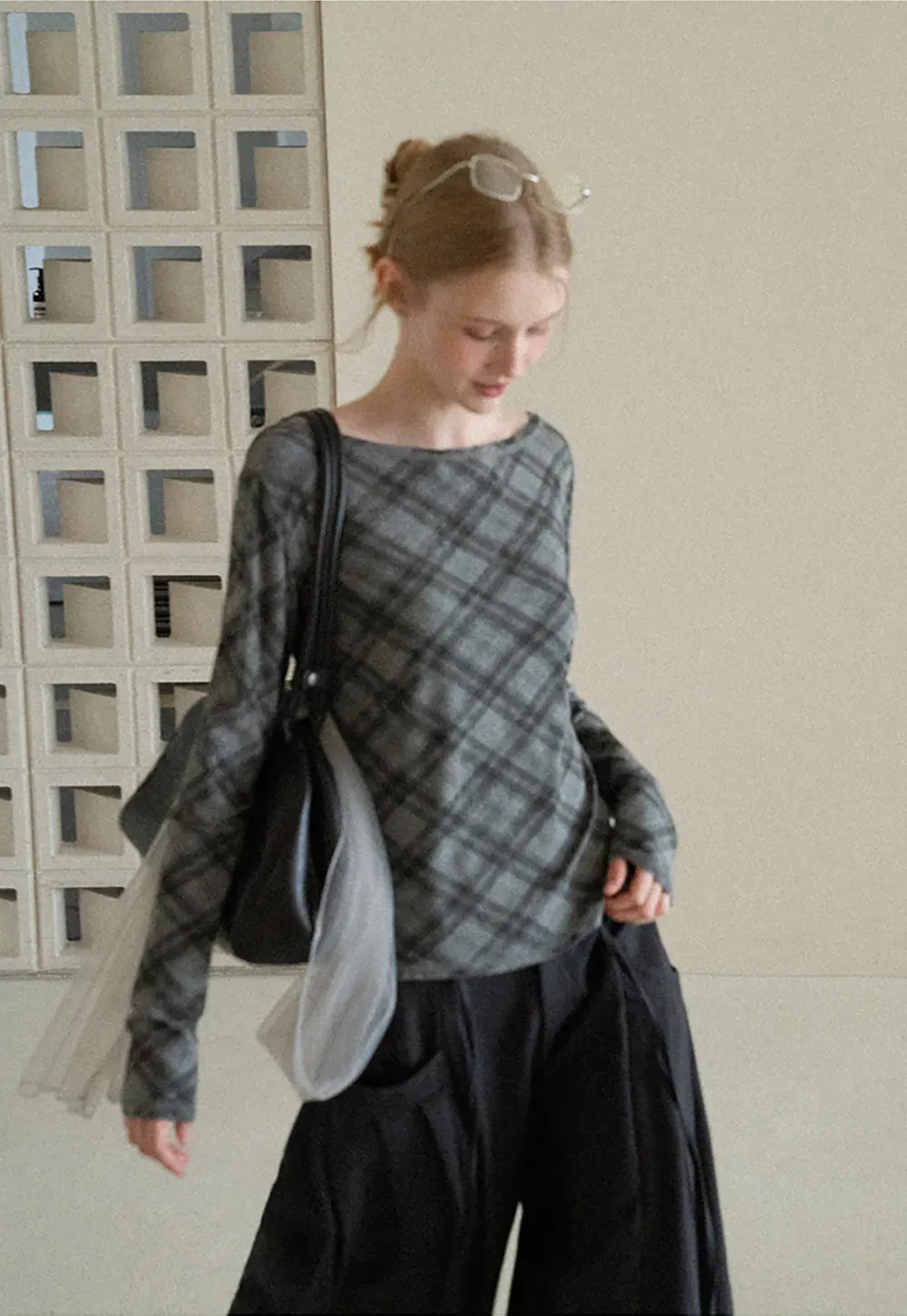 Plaid Pattern Long Sleeve Tshirt