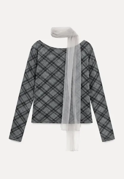 Plaid Pattern Long Sleeve Tshirt