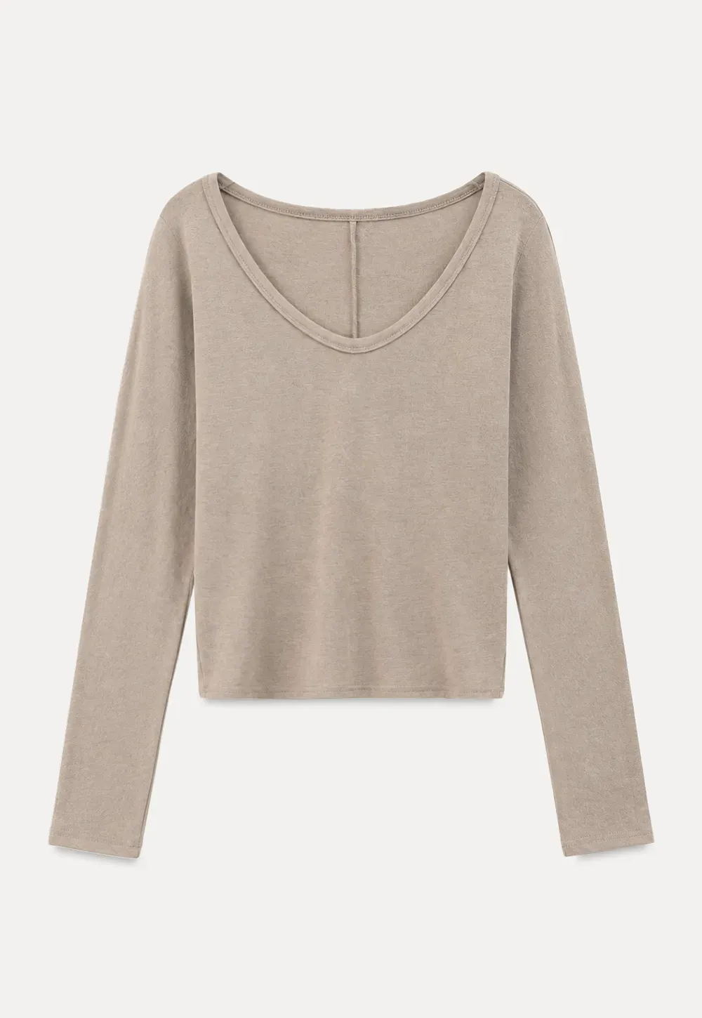 V Neck Long Sleeve Lightweight Knit T Shirt
