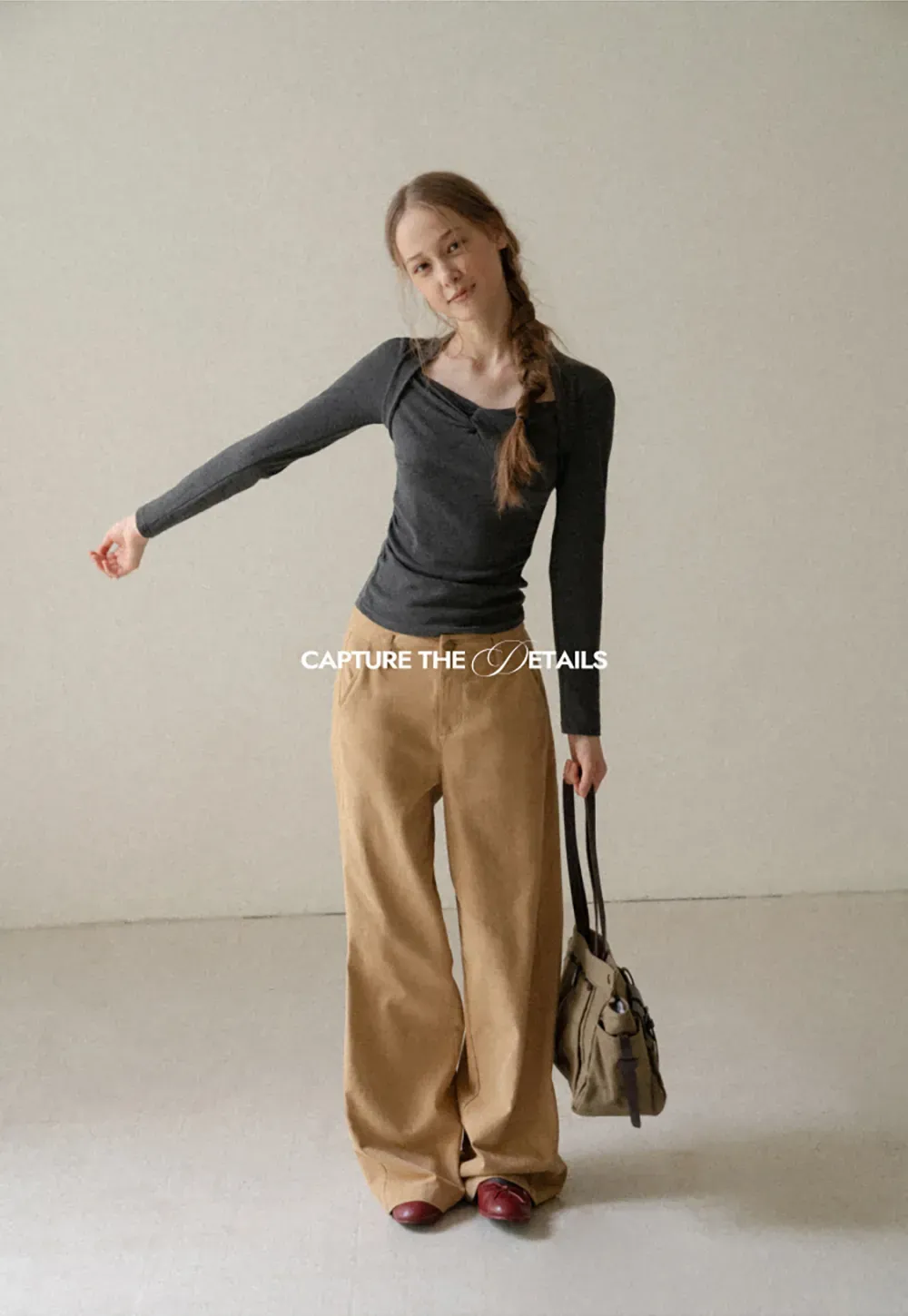 Twist Front Knit Long Sleeve Top