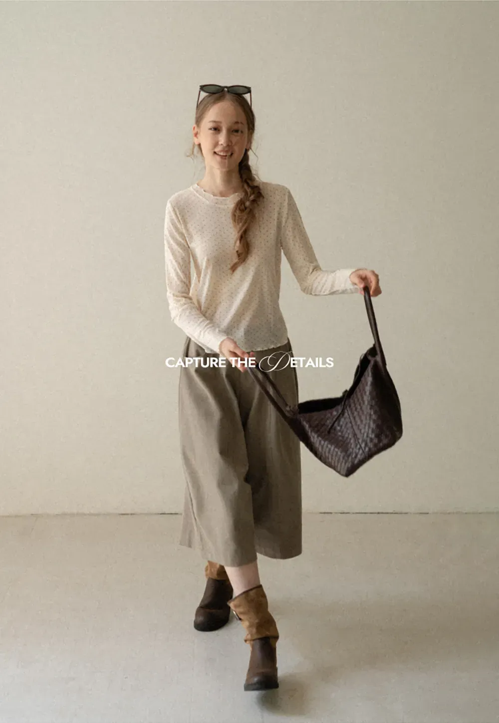 Polka Dot Sheer Long Sleeve Cropped Top