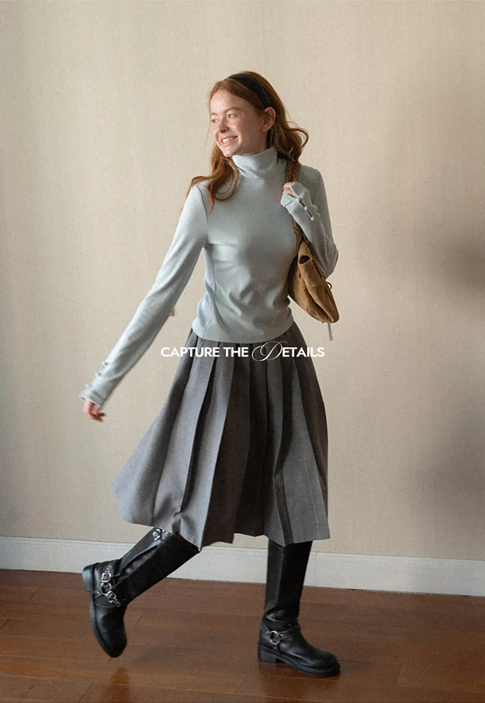 High Neck Long Sleeve Ribbed Knit Top