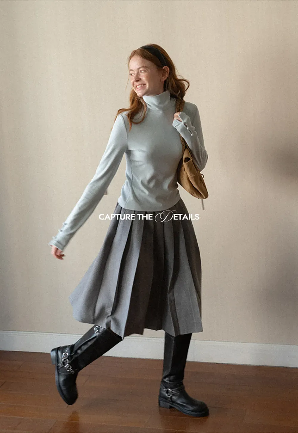 High Neck Long Sleeve Ribbed Knit Top