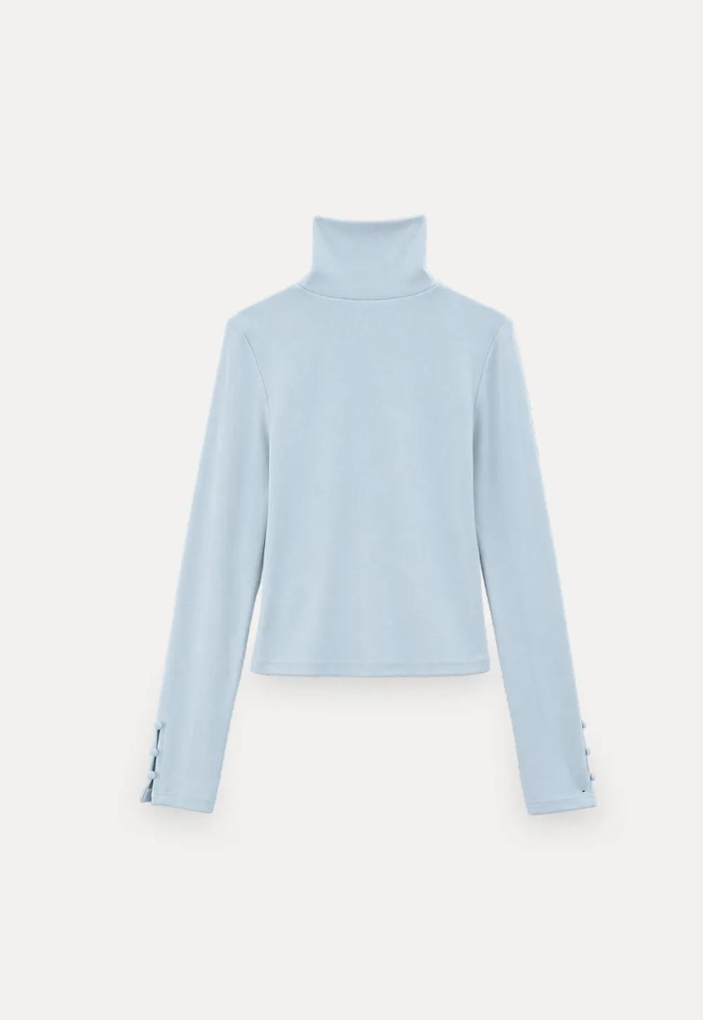 High Neck Long Sleeve Ribbed Knit Top
