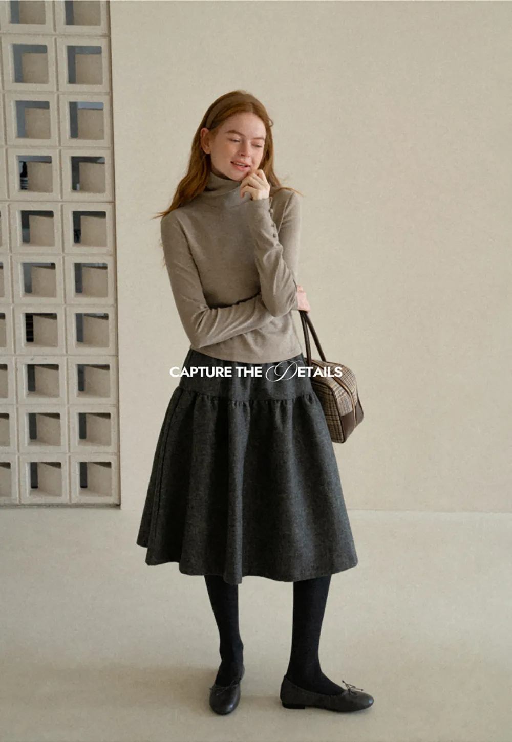 High Neck Long Sleeve Ribbed Knit Top