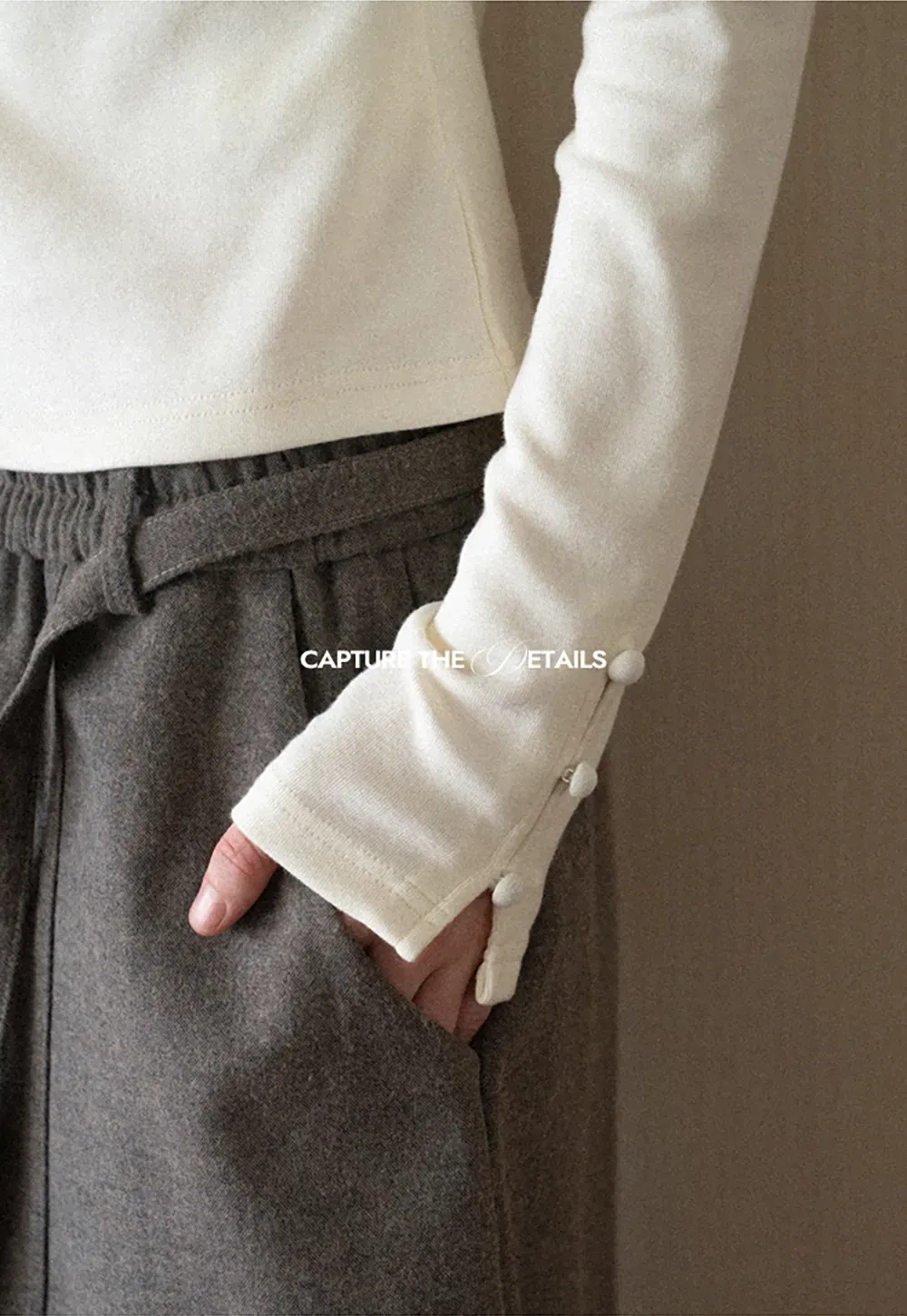 High Neck Long Sleeve Ribbed Knit Top