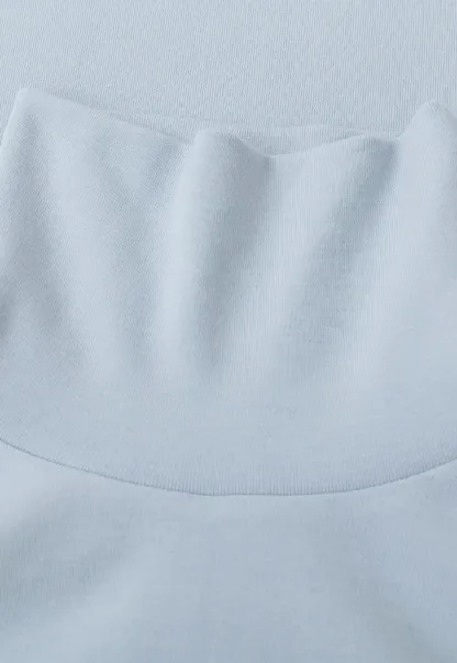 High Neck Long Sleeve Ribbed Knit Top