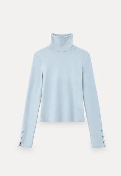 High Neck Long Sleeve Ribbed Knit Top