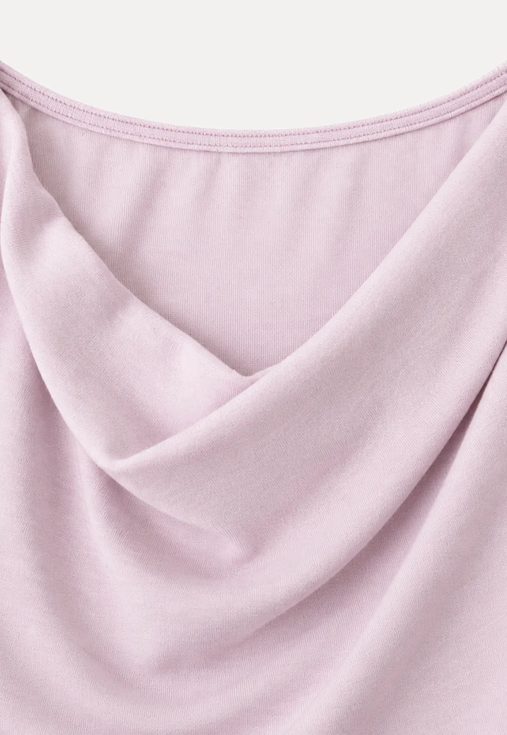 Asymmetrical Draped Neck Long Sleeve T Shirt