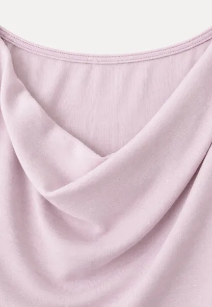 Asymmetrical Draped Neck Long Sleeve T Shirt