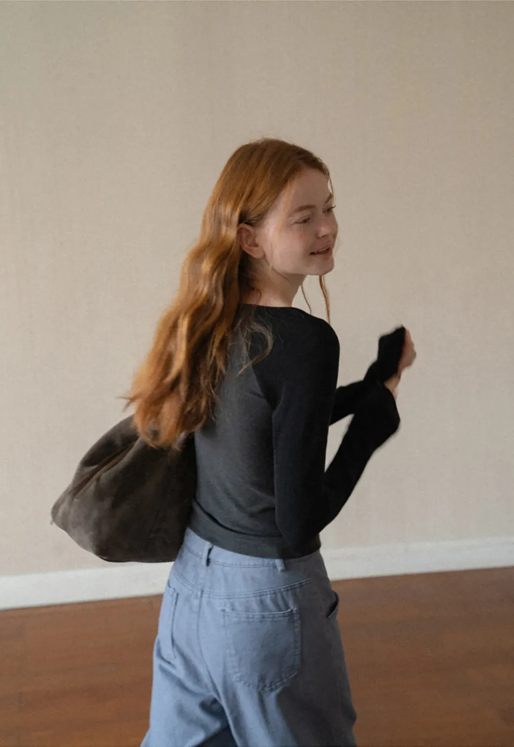 Contrast Panel Top with Tie Neck Detail