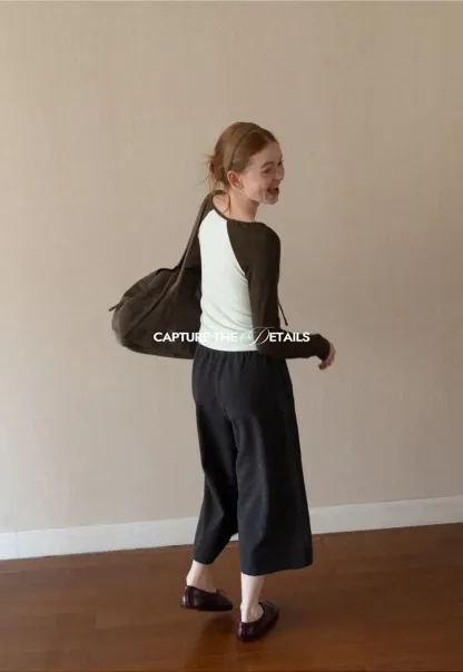 Contrast Panel Top with Tie Neck Detail