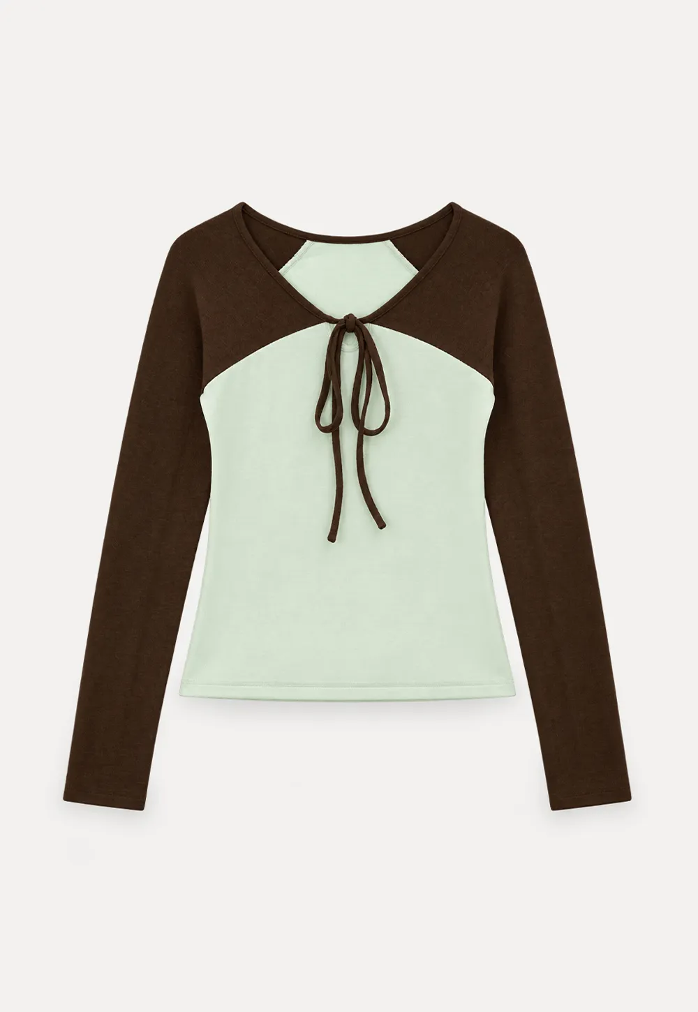 Contrast Panel Top with Tie Neck Detail