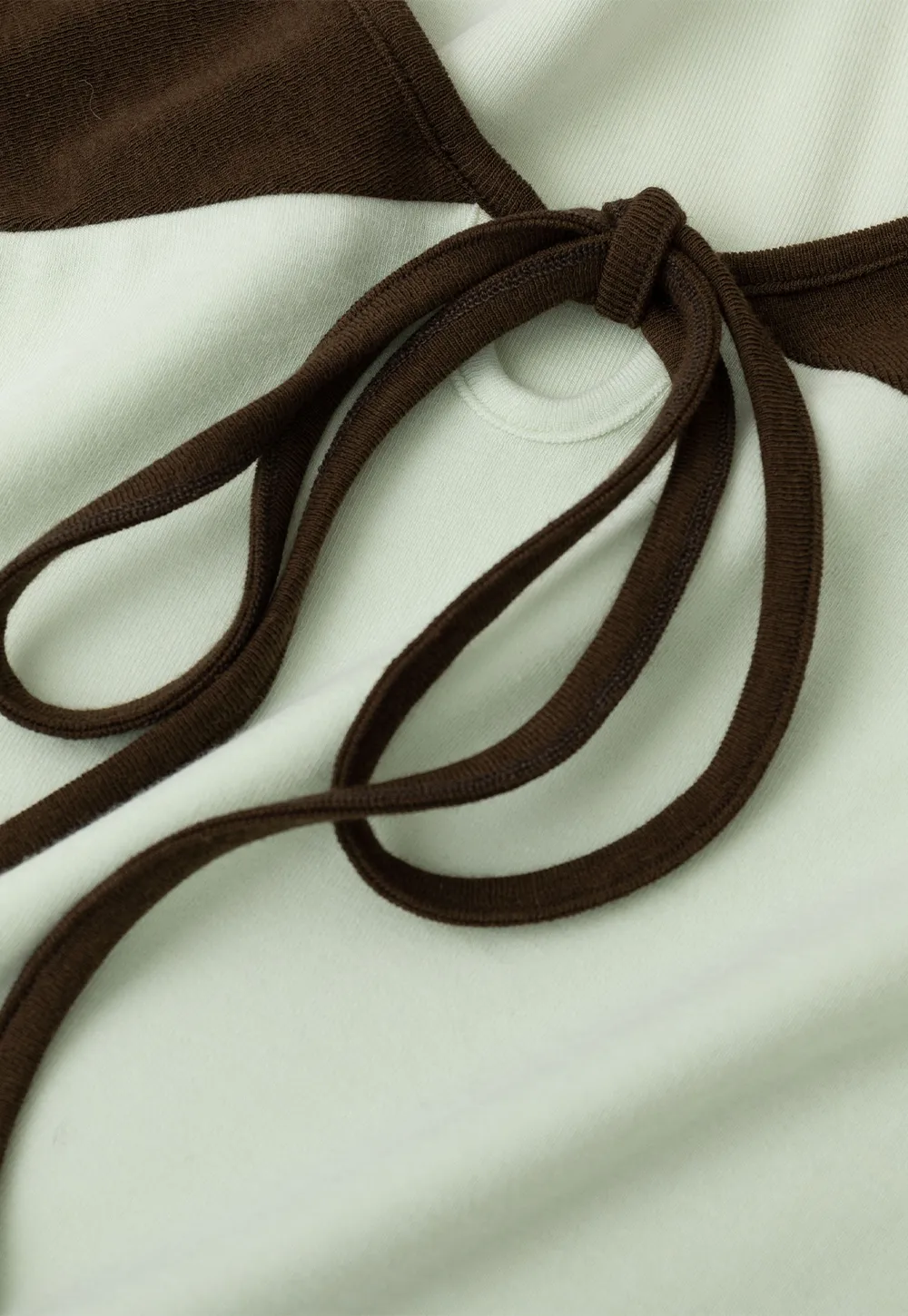Contrast Panel Top with Tie Neck Detail