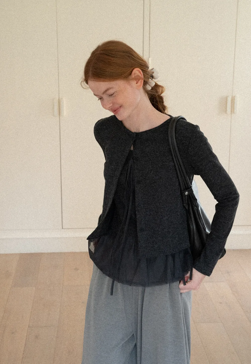 Asymmetrical Draped Layered Knit Top