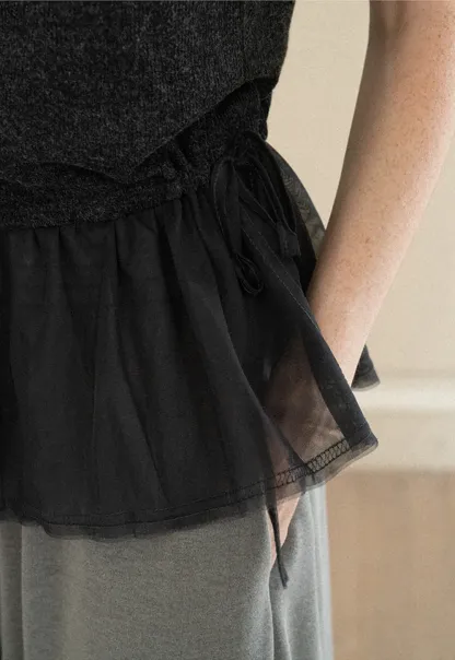 Asymmetrical Draped Layered Knit Top