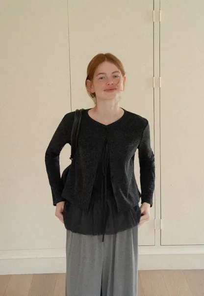 Asymmetrical Draped Layered Knit Top
