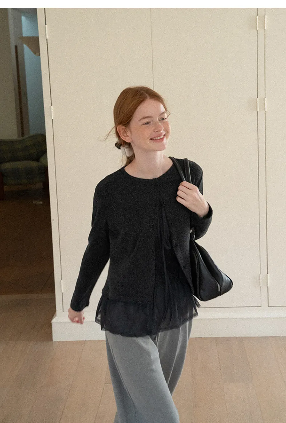Asymmetrical Draped Layered Knit Top