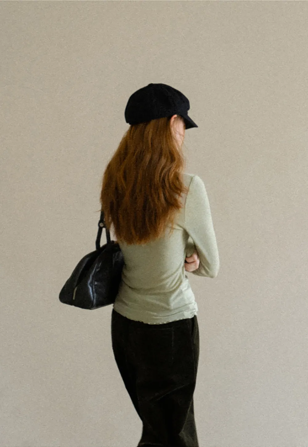 Seam Detail Long Sleeve Crew Neck Top