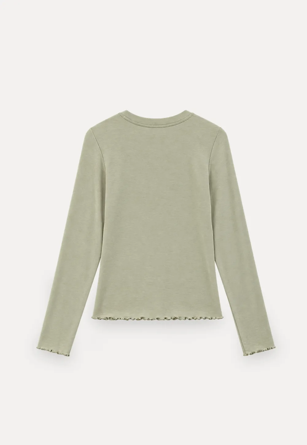 Seam Detail Long Sleeve Crew Neck Top