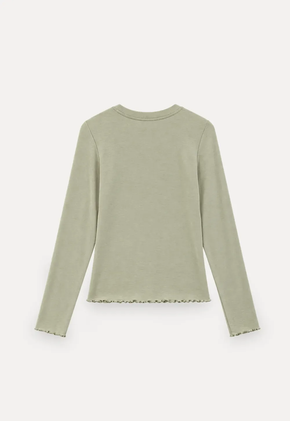 Seam Detail Long Sleeve Crew Neck Top