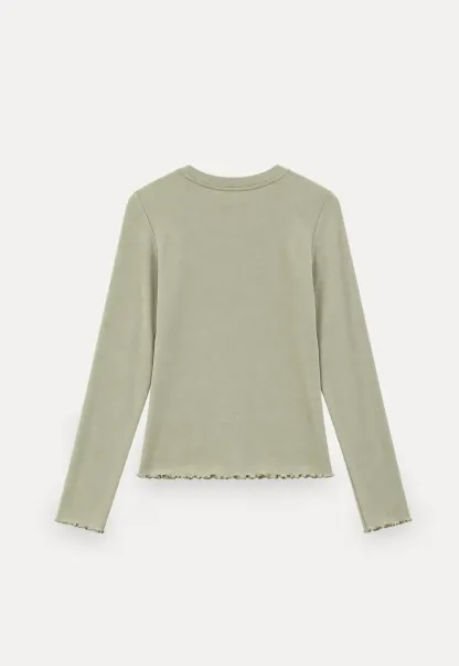 Seam Detail Long Sleeve Crew Neck Top