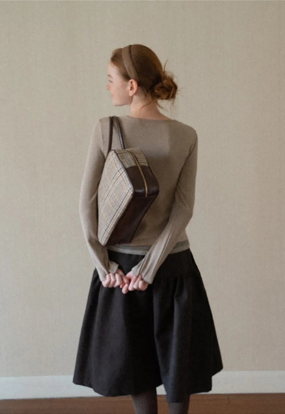 Ruched Front V Neck Long Sleeve Top
