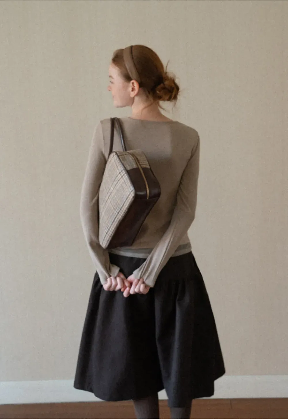 Ruched Front V Neck Long Sleeve Top