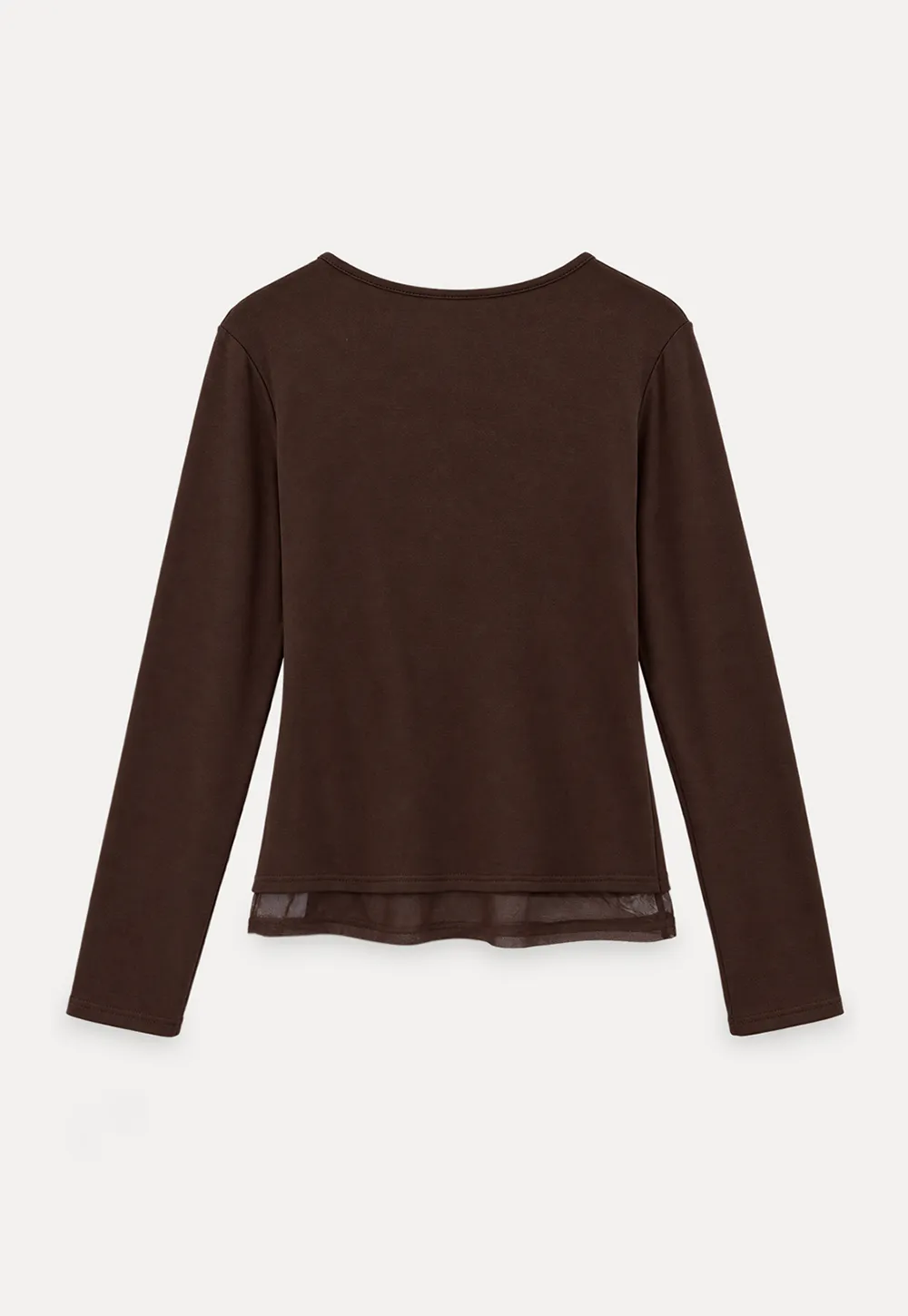 Ruched Front V Neck Long Sleeve Top