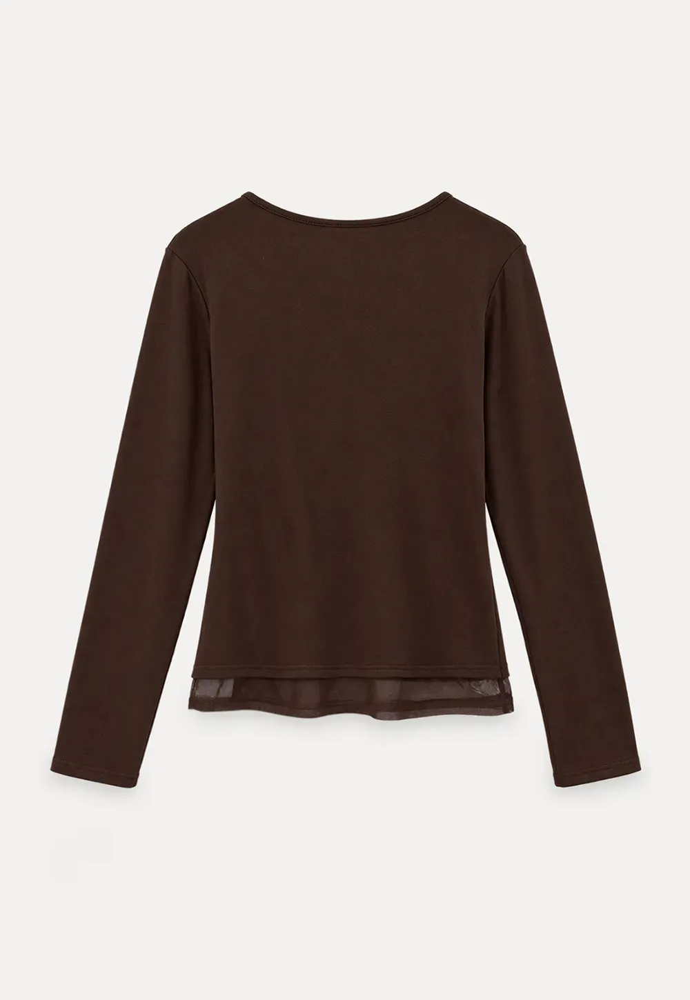 Ruched Front V Neck Long Sleeve Top