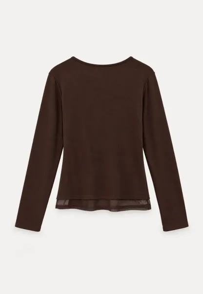 Ruched Front V Neck Long Sleeve Top