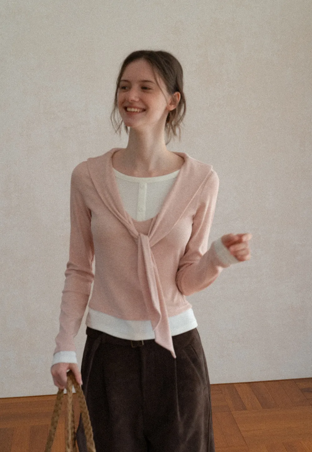 Knotted Front Wrap Cardigan Top