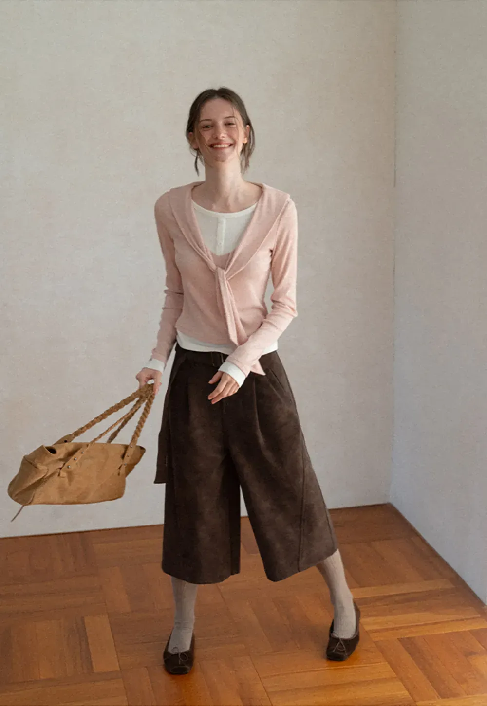 Knotted Front Wrap Cardigan Top