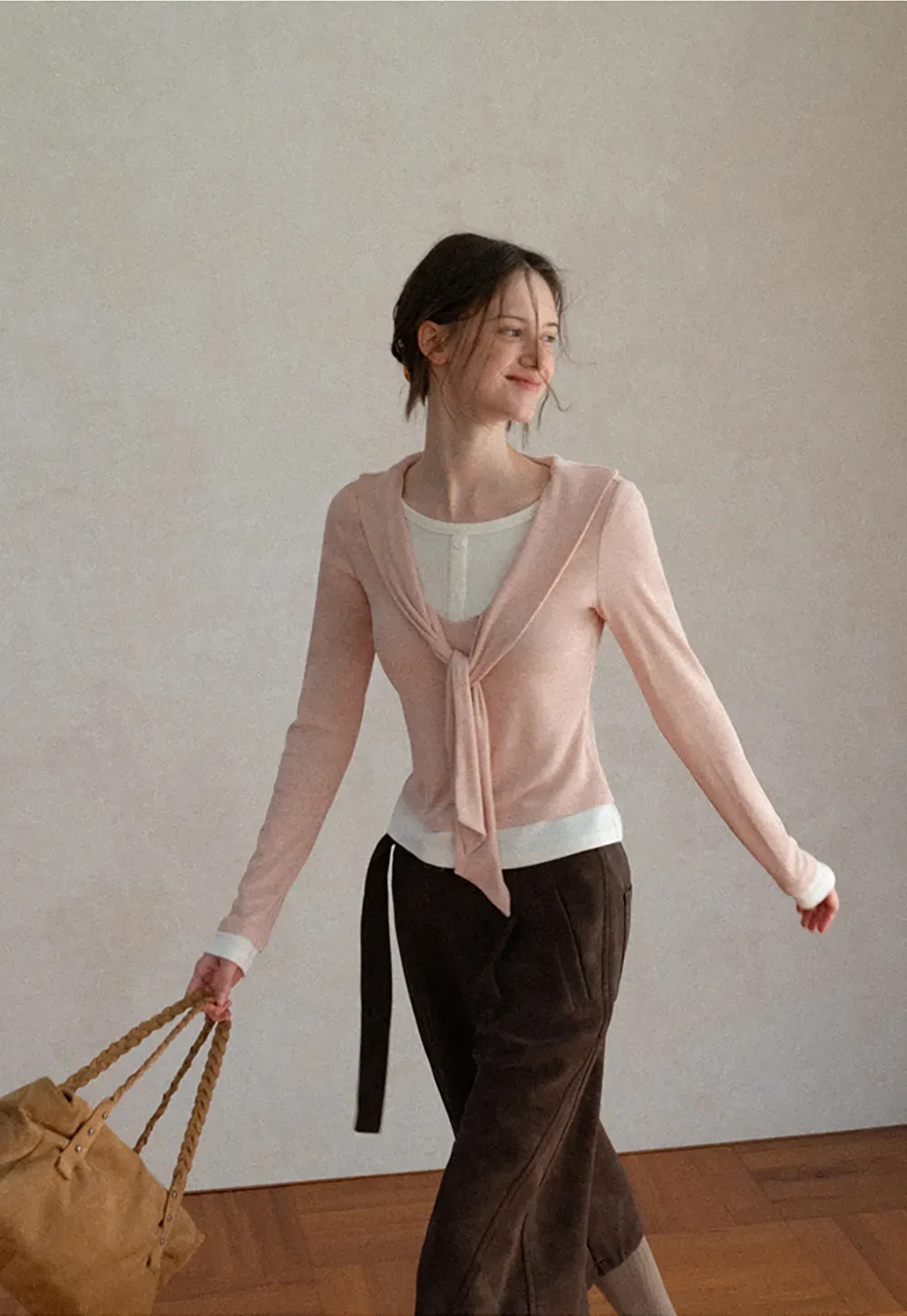 Knotted Front Wrap Cardigan Top