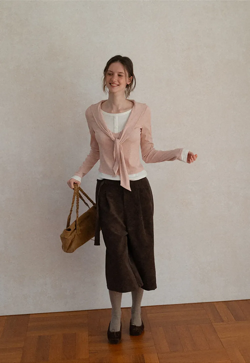 Knotted Front Wrap Cardigan Top