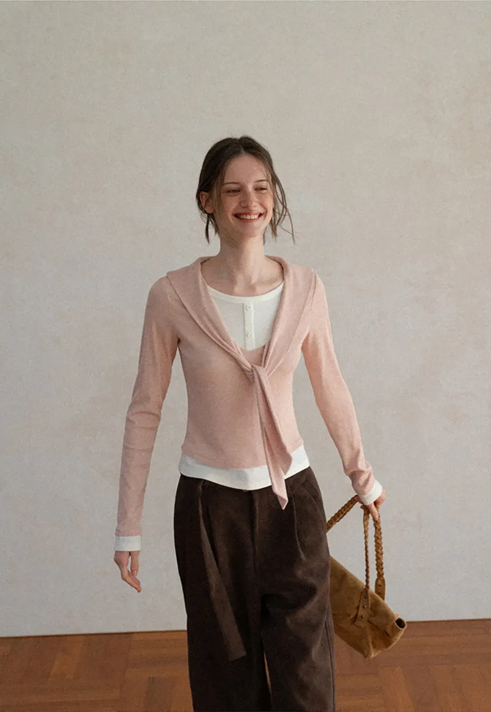 Knotted Front Wrap Cardigan Top