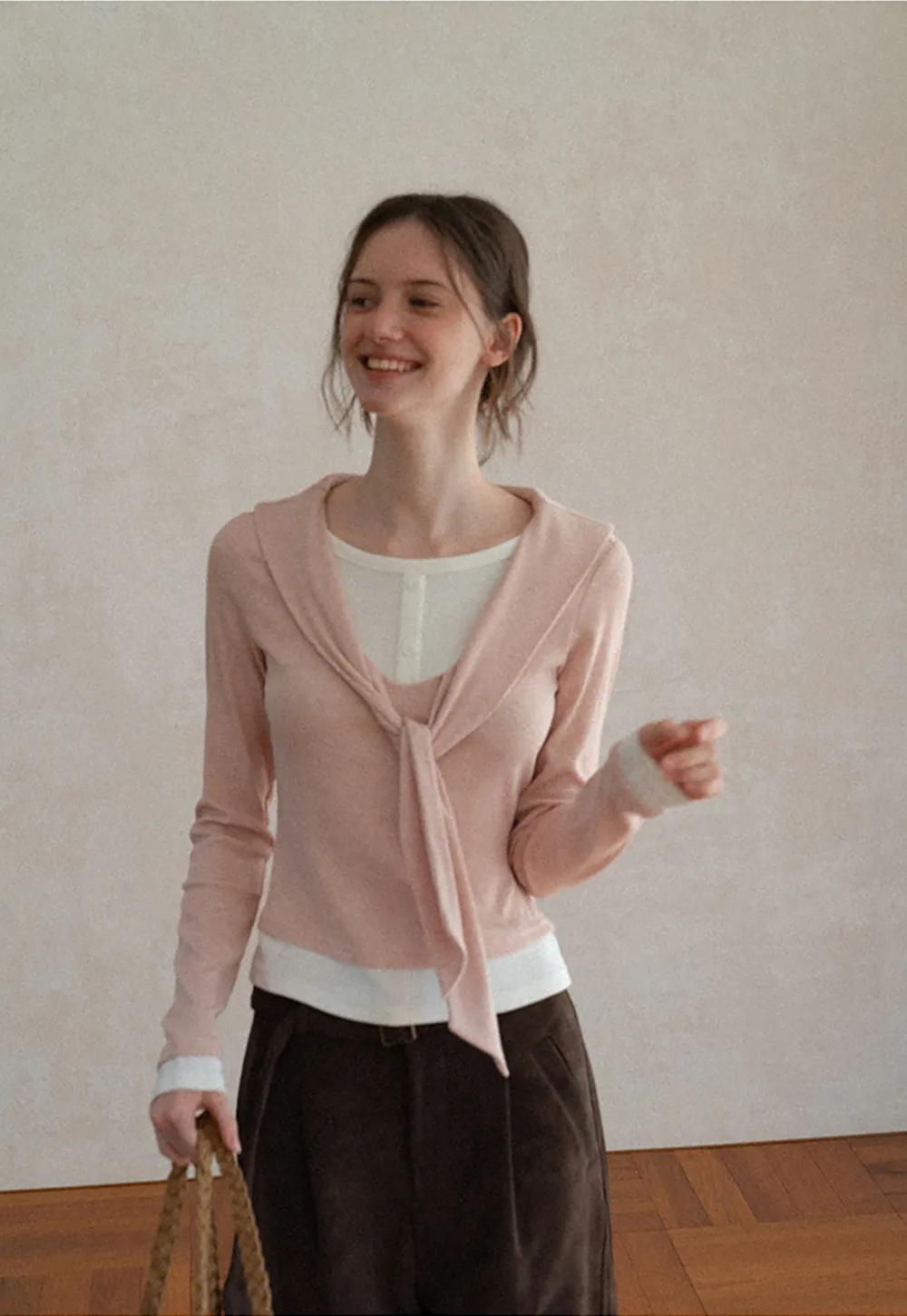 Knotted Front Wrap Cardigan Top