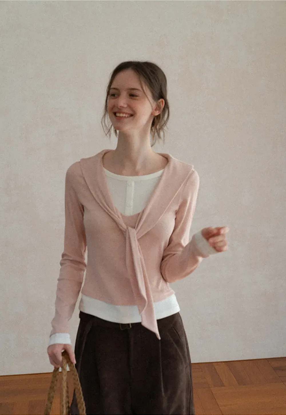 Knotted Front Wrap Cardigan Top