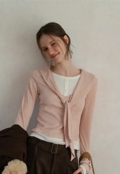 Knotted Front Wrap Cardigan Top