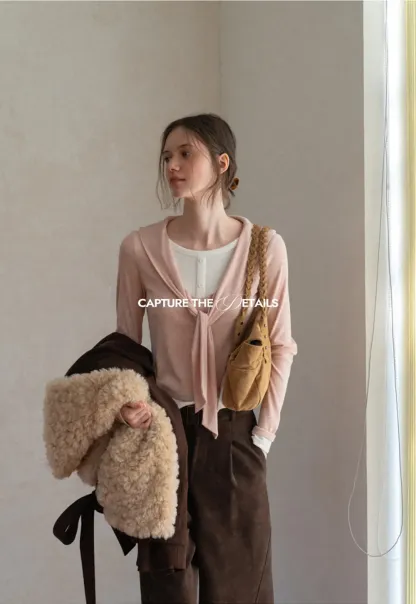 Knotted Front Wrap Cardigan Top