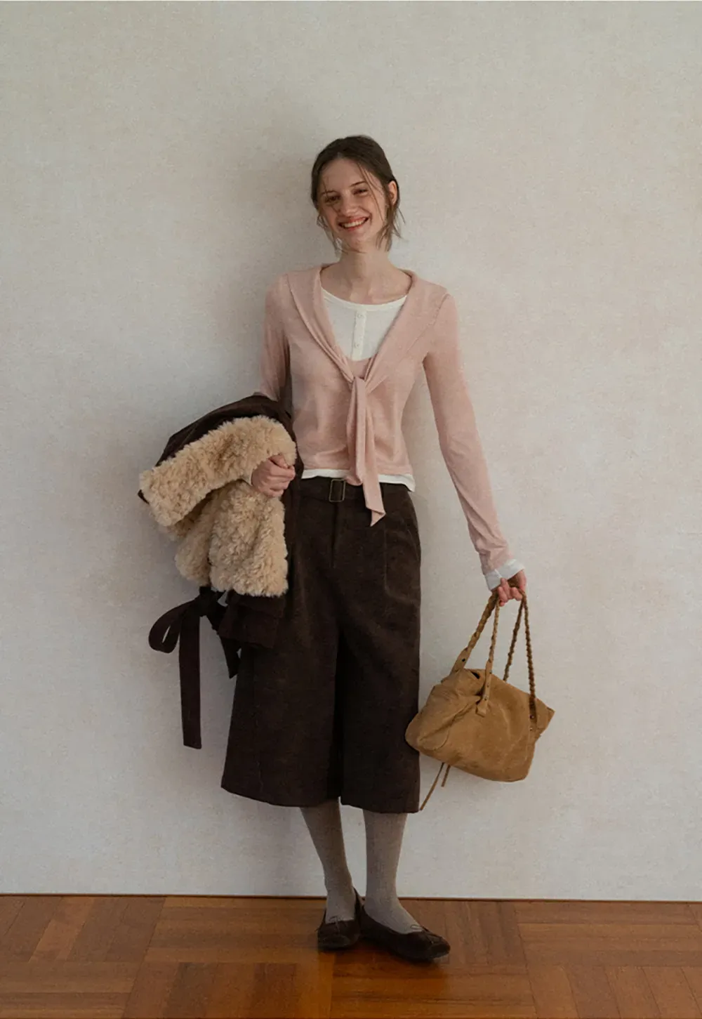 Knotted Front Wrap Cardigan Top