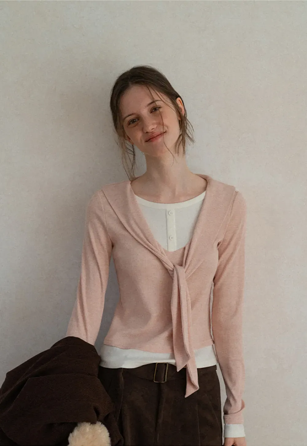 Knotted Front Wrap Cardigan Top