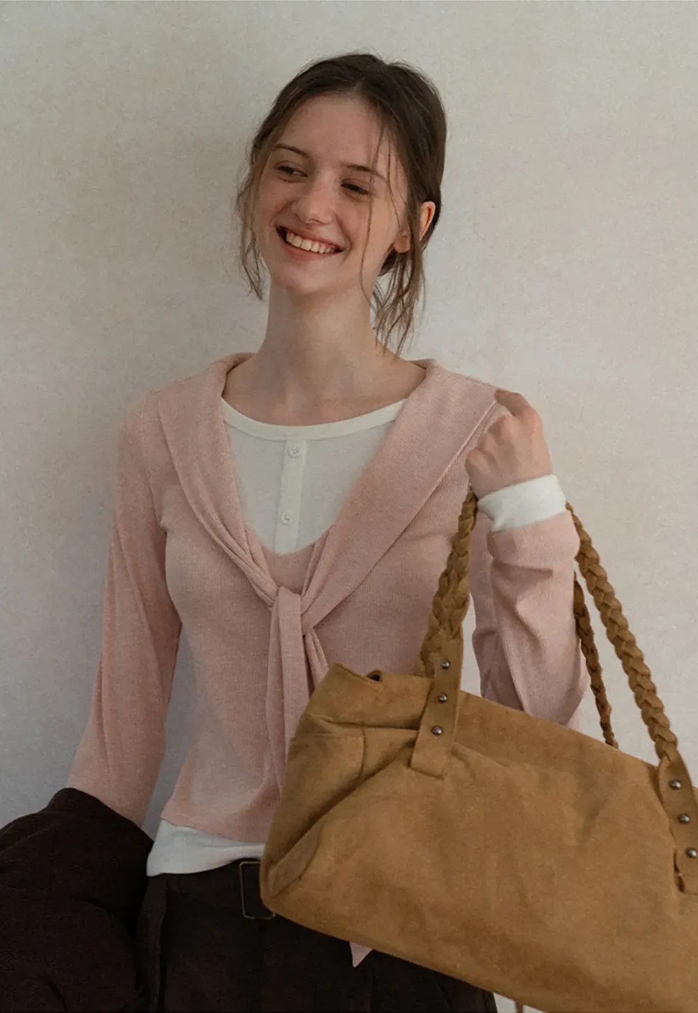 Knotted Front Wrap Cardigan Top