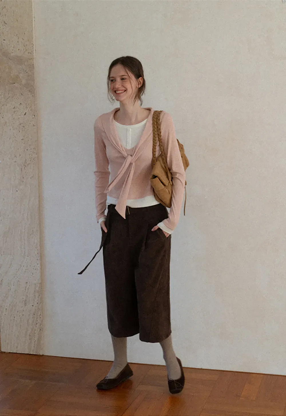 Knotted Front Wrap Cardigan Top