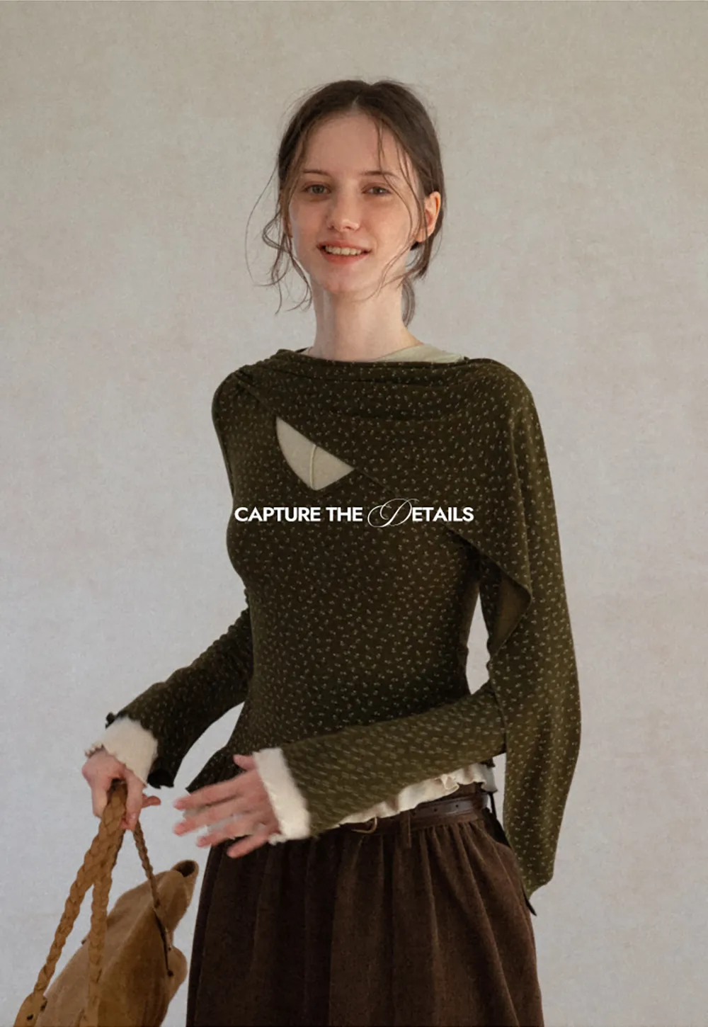 Pointelle Knit Asymmetrical Draped Top Tshirt
