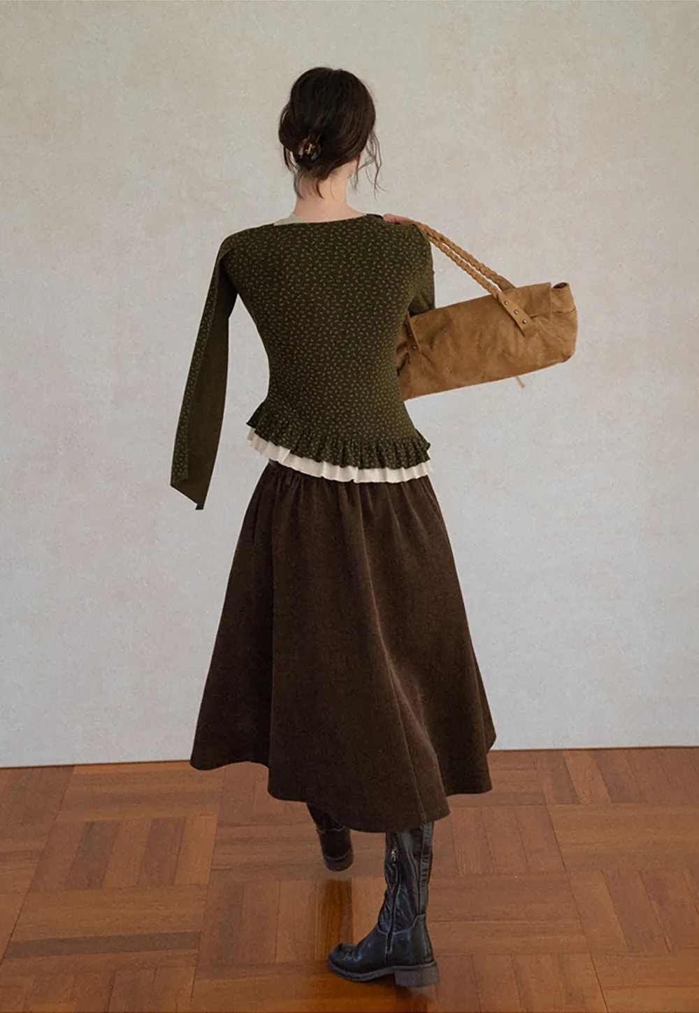 Pointelle Knit Asymmetrical Draped Top Tshirt