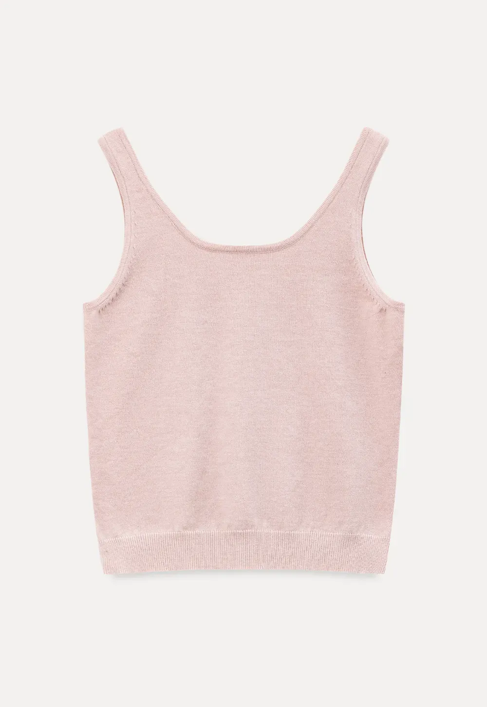 Cropped Ribbed Knit Sleeveless Top