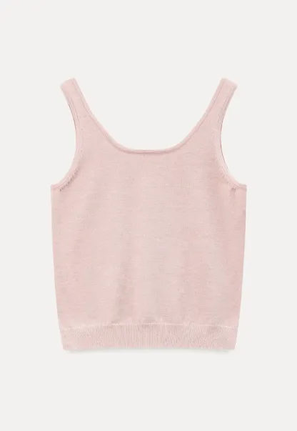 Cropped Ribbed Knit Sleeveless Top