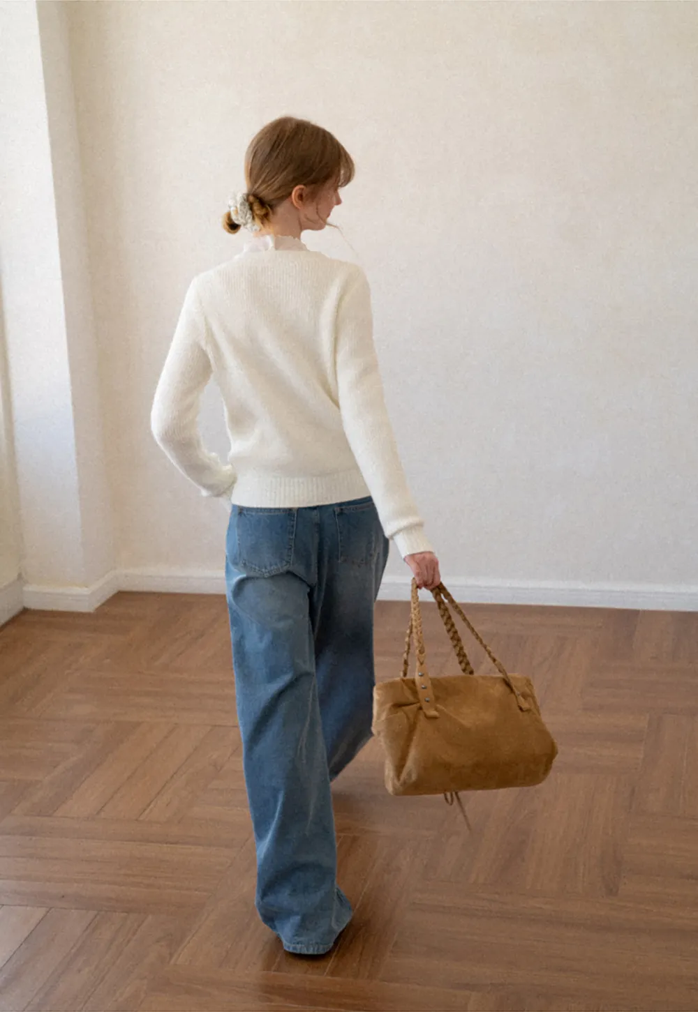 Ribbed Knit Henley Neck Sweater